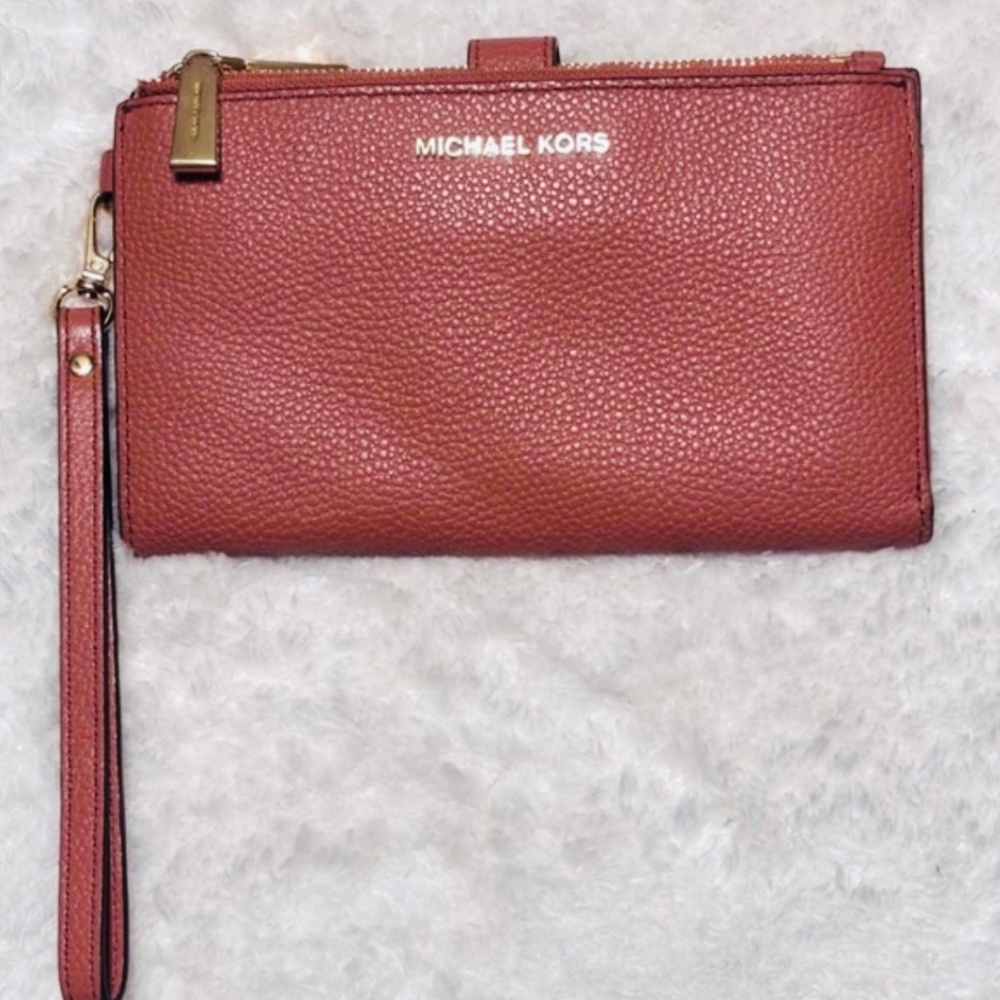 Michael Kors Wristlet Wallet Double Zip Blush Pink